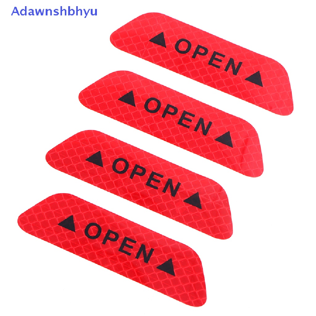 Adhyu 1PC Stiker Pintu Mobil Safety Warning Mark OPEN High Reflektif Sticker ID