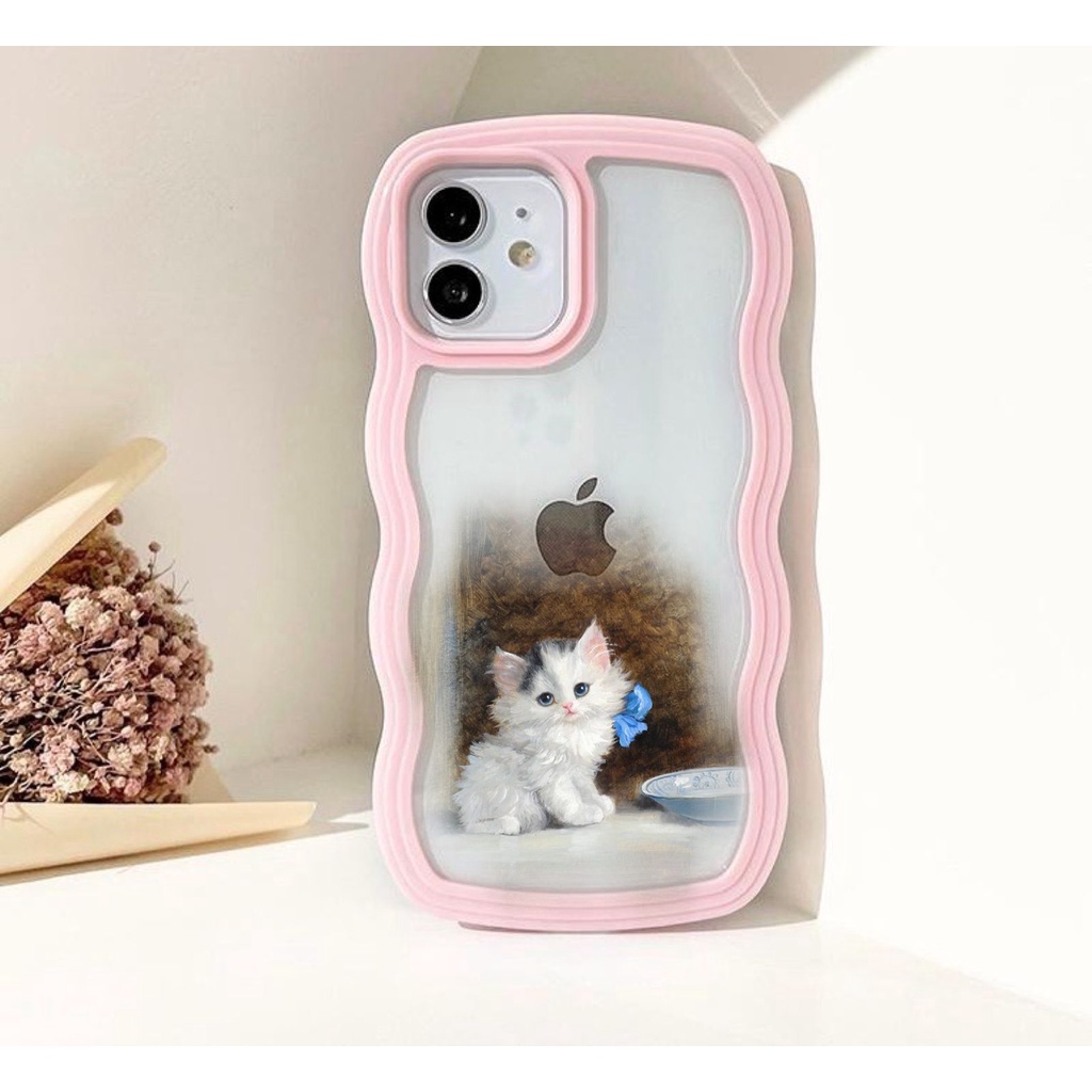 Softcase Motif karakter kitten kitty Casing For Iphone 7+ 8+ Plus X Xs Xr Max 11 12 13 14 Pro Max 14+ 14Plus HH35