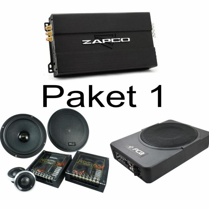 Paket Audio Mobil Sq Zapco St4X Dsp + Speaker Pca + Subwoofer Pca