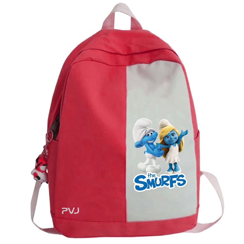 PVJ - Tas Anak Motif Karakter Animasi The Smurfs  Brainy dan Smurfette Unisex