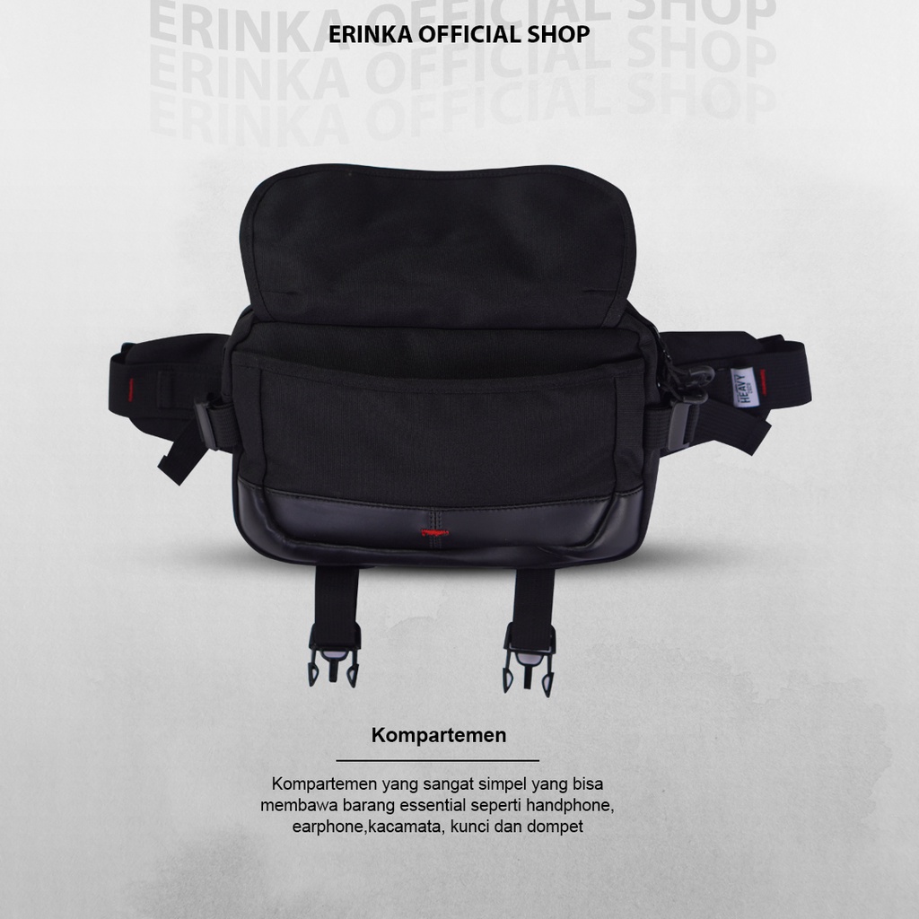 Erinka Official Shop-Waist Bag Flashpack - Heavy- Black - Tas Pinggang