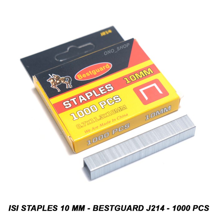 

Isi Staples 10 mm - Bestguard J214 - 1000 Pcs onosh00 Segera Beli