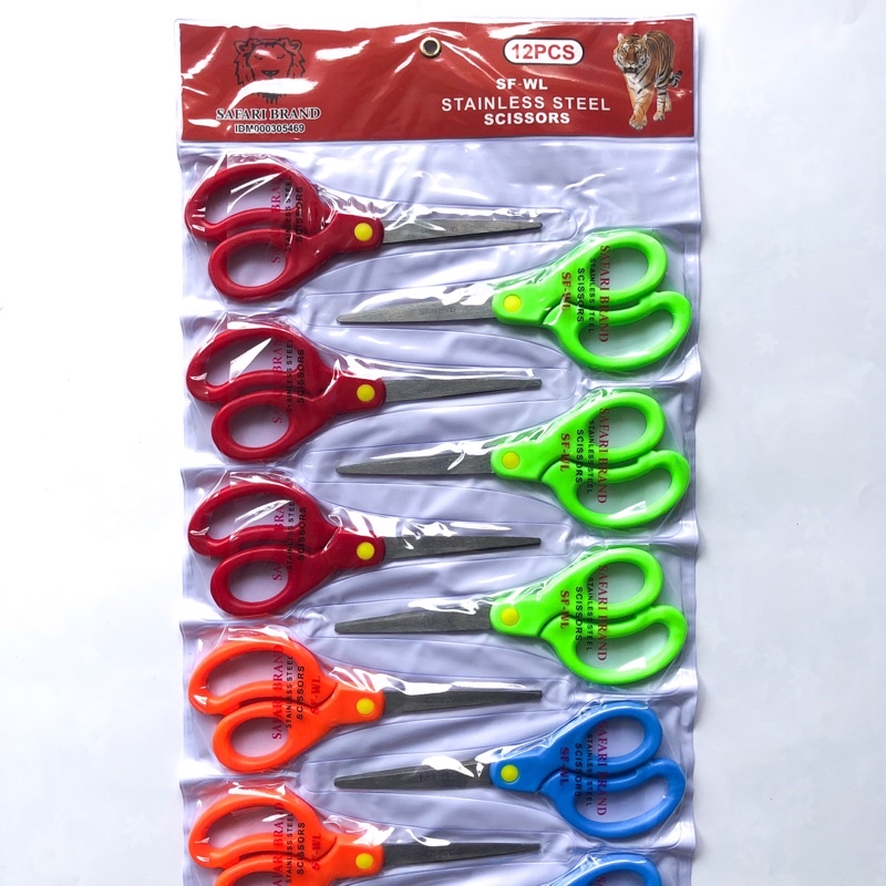 (12 Pcs) Gunting Warna Tanggung Safari SF-WL