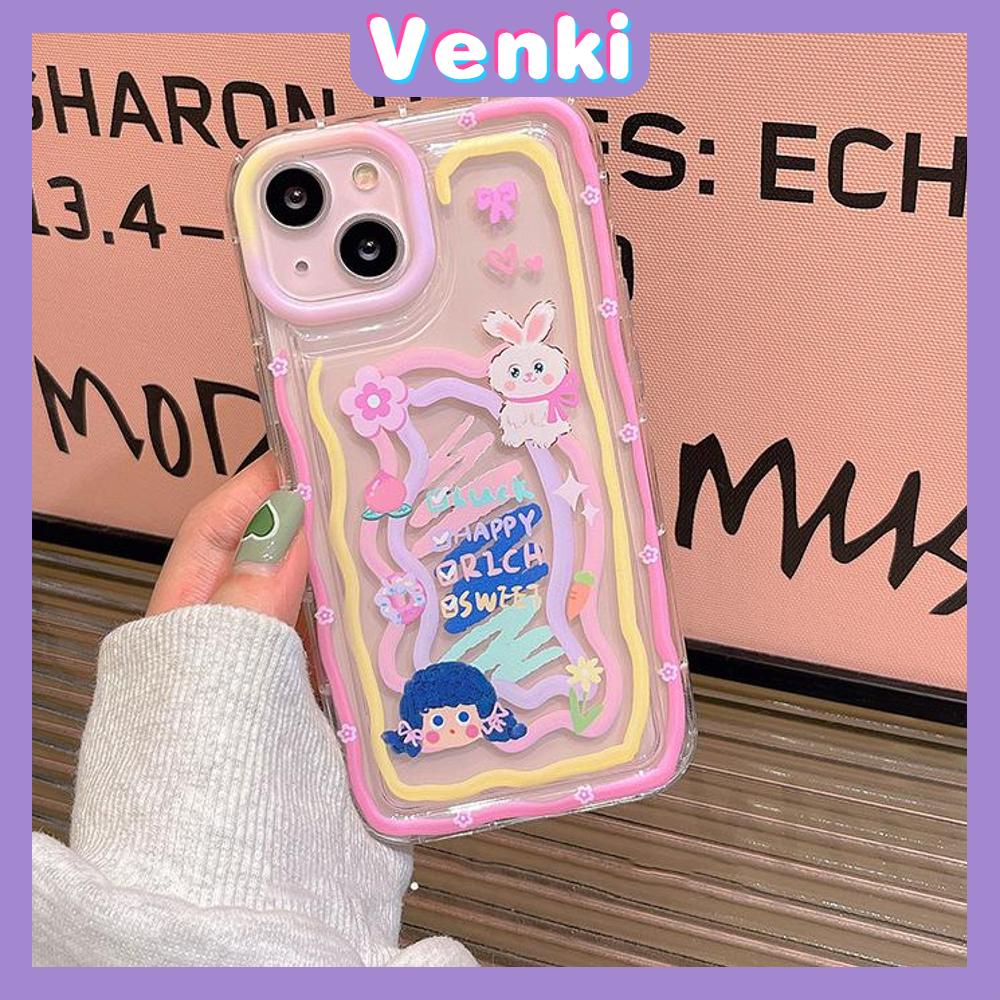 Case For iPhone 14 Pro Max TPU Soft Jelly Airbag Clear Case Cute Color Graffiti Girl Camera Protection Shockproof For iPhone 14 13 12 11 Plus Pro Max 7 Plus X XR