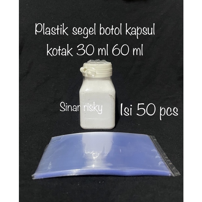 plastik segel botol kapsul kotak 30ml 60ml / plastik segel kapsul