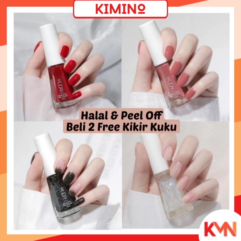 KMN KUDAN Kutek Halal Bisa Untuk Sholat Peel Off Tahan Lama Wangi Cat Kuku Halal Muslimah Bisa di Kupas Nail Polish 10ml