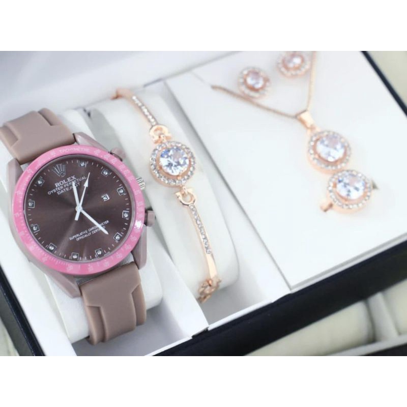 Jam Wanita RoleK Rubber /Jam Tangan Cewek Anti Air Murah