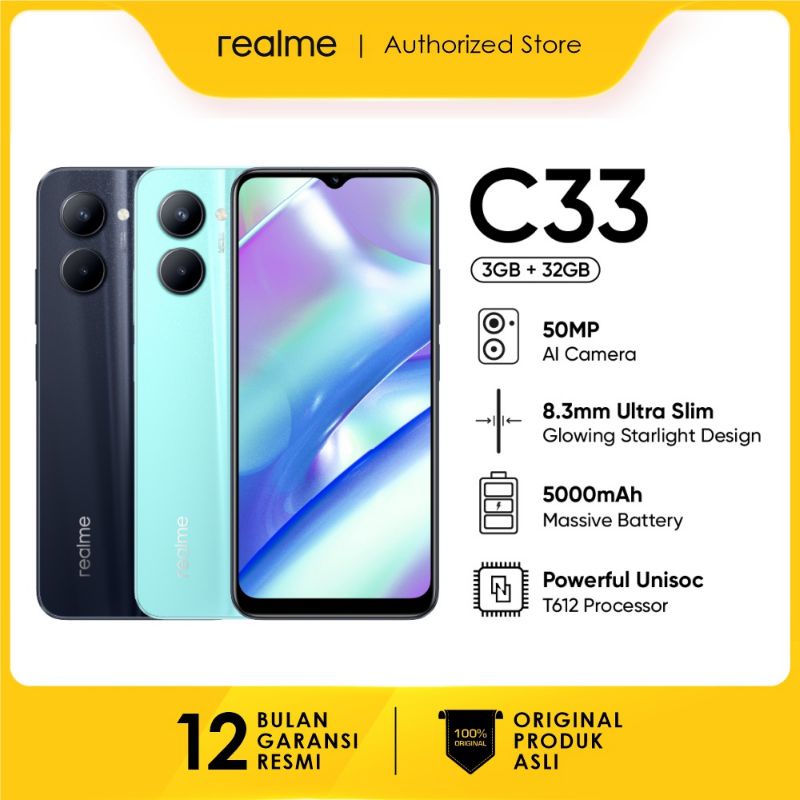 Realme C33 Ram 4/128 Garansi Resmi