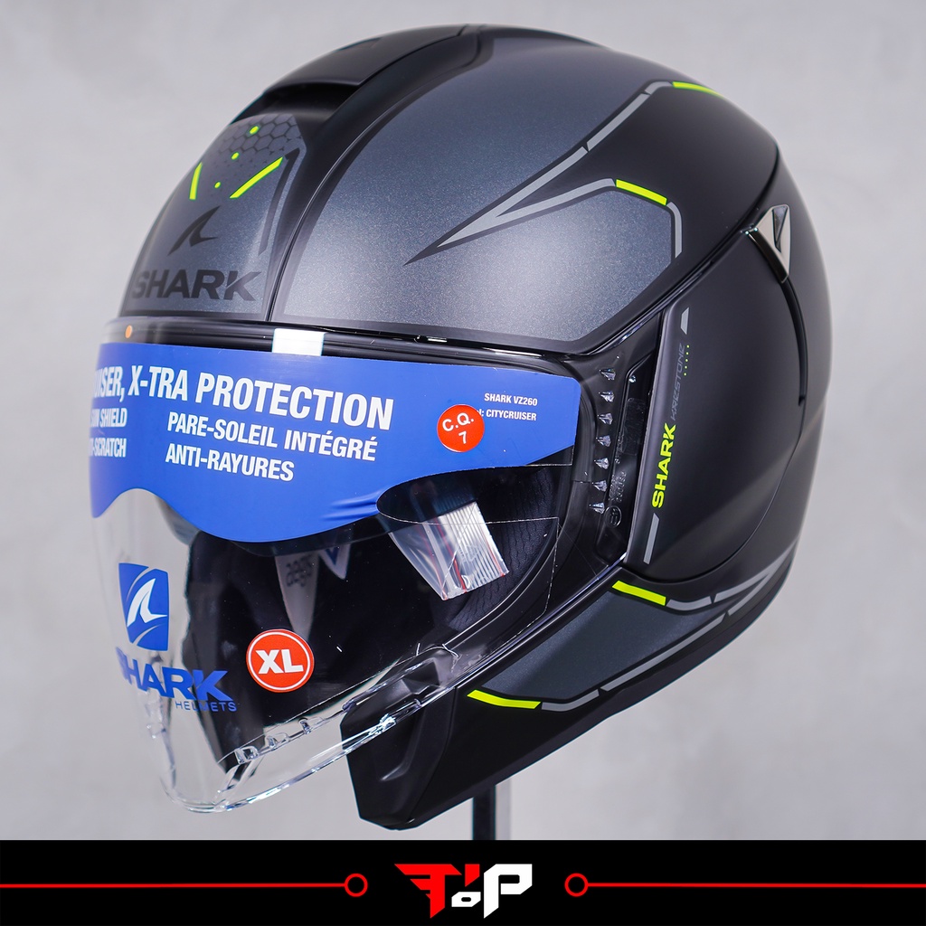 SHARK CITYCRUISER KRESTONE BLACK YELLOW HELM HALF FACE