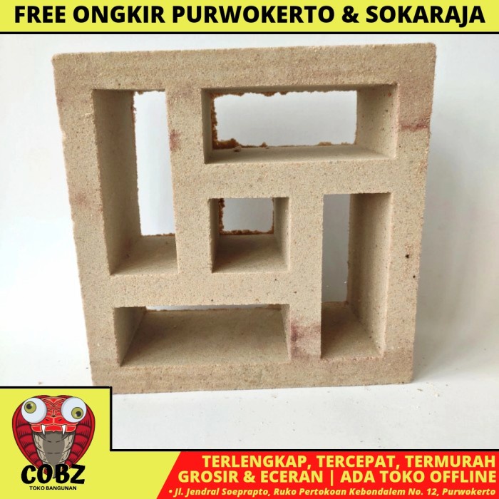 20 CM X 20 CM / NM 15 ROOSTER JALUSI LUBANG ANGIN BETON MOTIF PUTIH