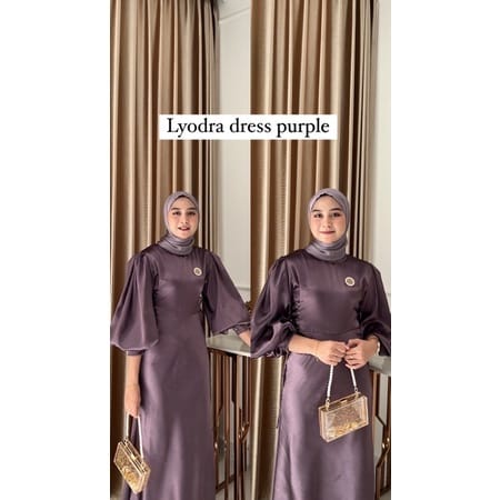 Lyodra Dress Gamis Pesta Kondangan Mewah Baju Wanita Lamaran Bridesmaid Wisuda Bahan Satin Armani Silk L-XL-XXL BIG SIZE