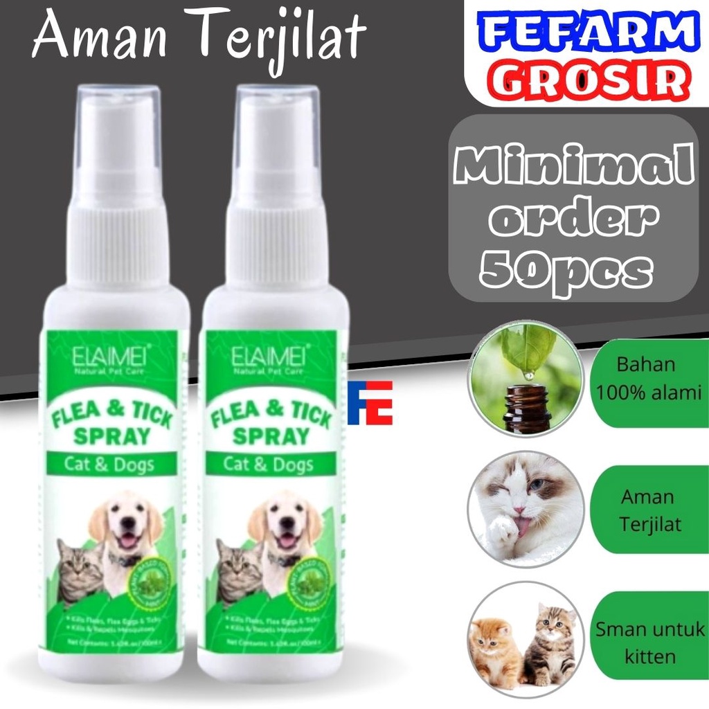 Jual Obat Kutu Kucing Kelinci Anjing Alami Aman Terjilat Elemai Grosir Fefarm Shopee Indonesia