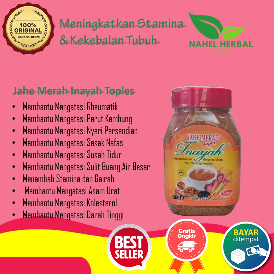 

Makanan Obat Herbal Penderita Sakit Lambung Dan Gula Darah Tinggi Dewasa Paling Ampuh - Minuman Jahe Merah Super Instan Toples 330G Plus Habbatussauda Ginseng Madu Kayu Secang Propolis Untuk Diabetes Basah Dan Kering Original