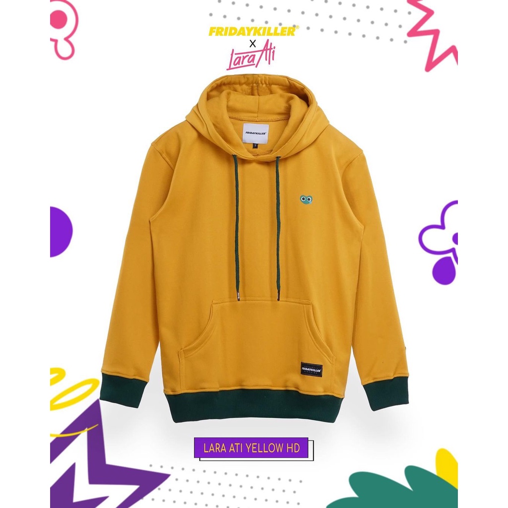 HOODIE FRIDAY KILLER X LARA ATI YELLOW ORIGINAL