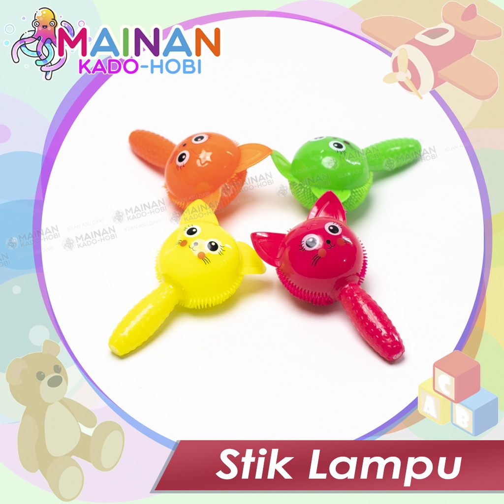 MAINAN ANAK EDUKASI GOYANG BONEKA KARAKTER RUBBER STIK LAMPU