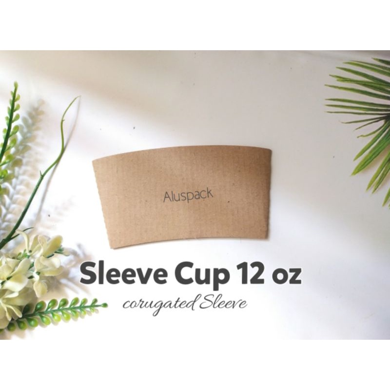 Kertas Penahan Panas Sleeve Paper Cup 12 Oz Polos ( 10 pcs )