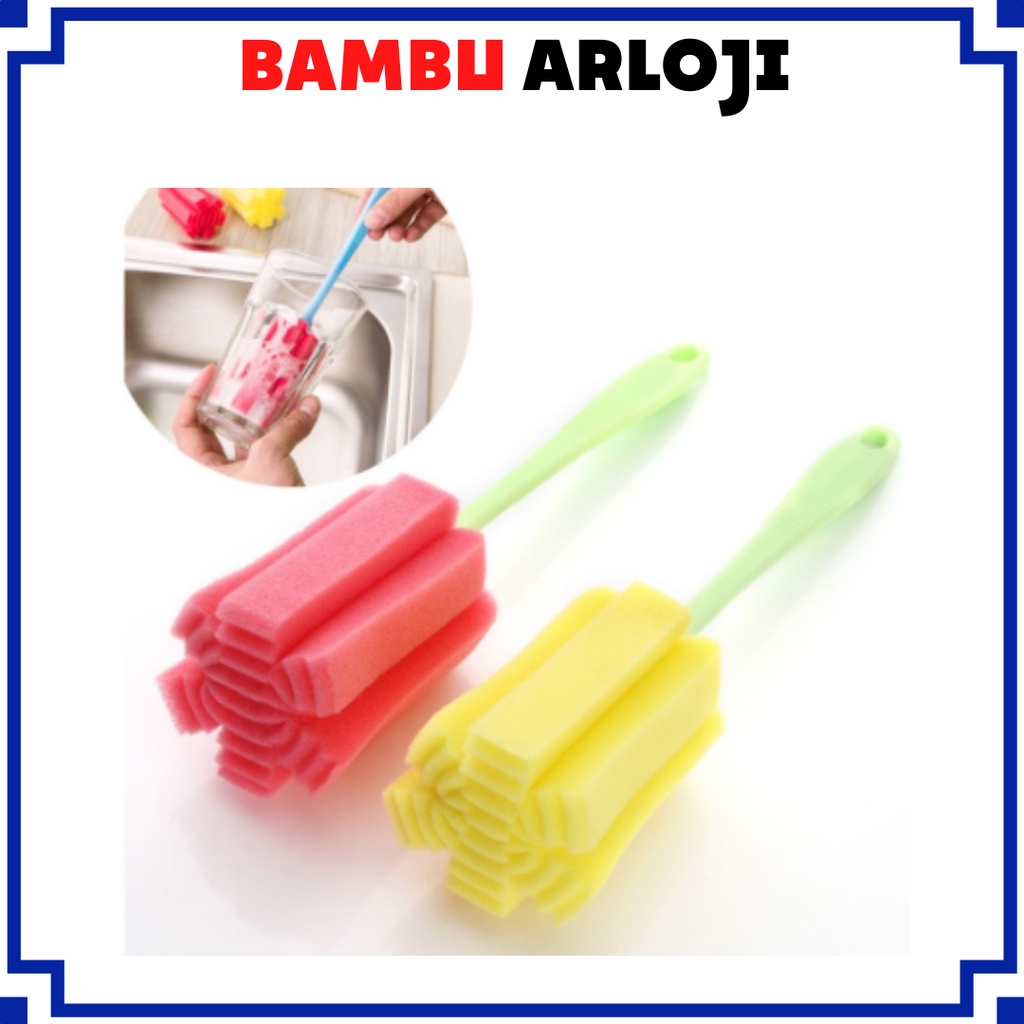 BAJ Spons Tongkat Pembersih Botol Minum Sikat Busa Pembersih Dot Susu Bayi Cleaner Sponge Stick Sikat Spon Pencuci Gelas Serbaguna PR099