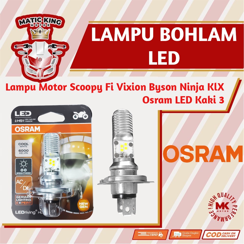 OSRAM Bohlam lampu LED Motor Scoopy Fi Vixion Byson Ninja KlX  Kaki 3