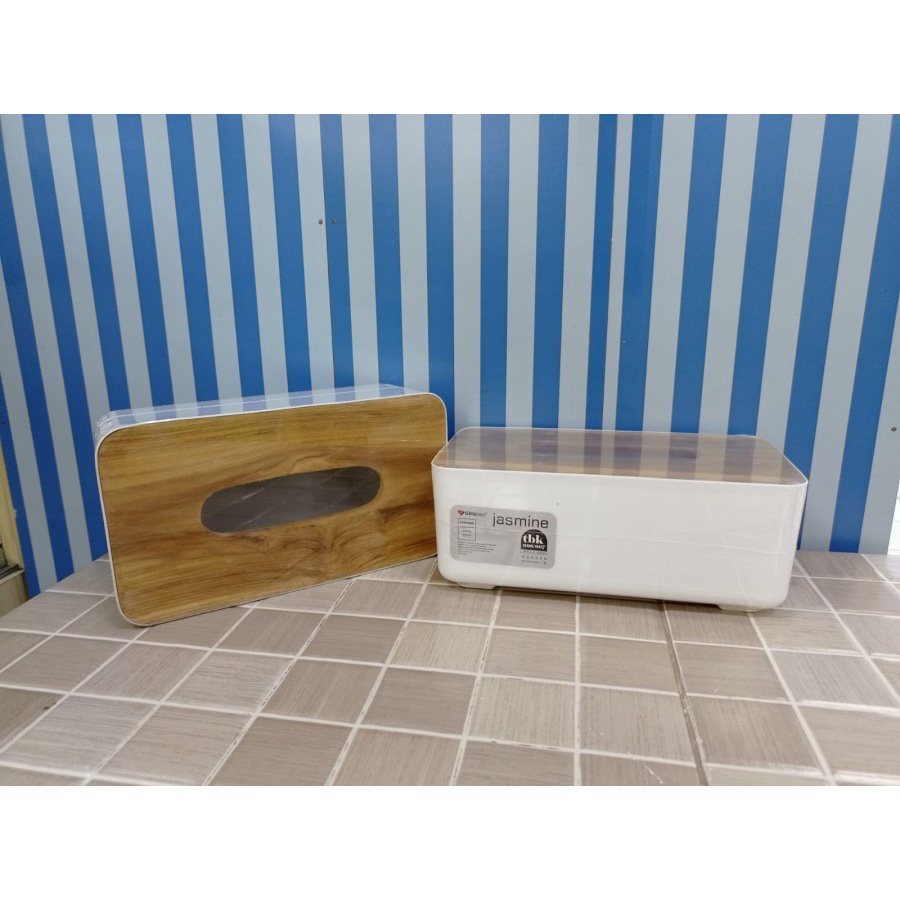 GBUplast Tempat Tissue Box Jasmine L GBU-0307 Kayu Jati