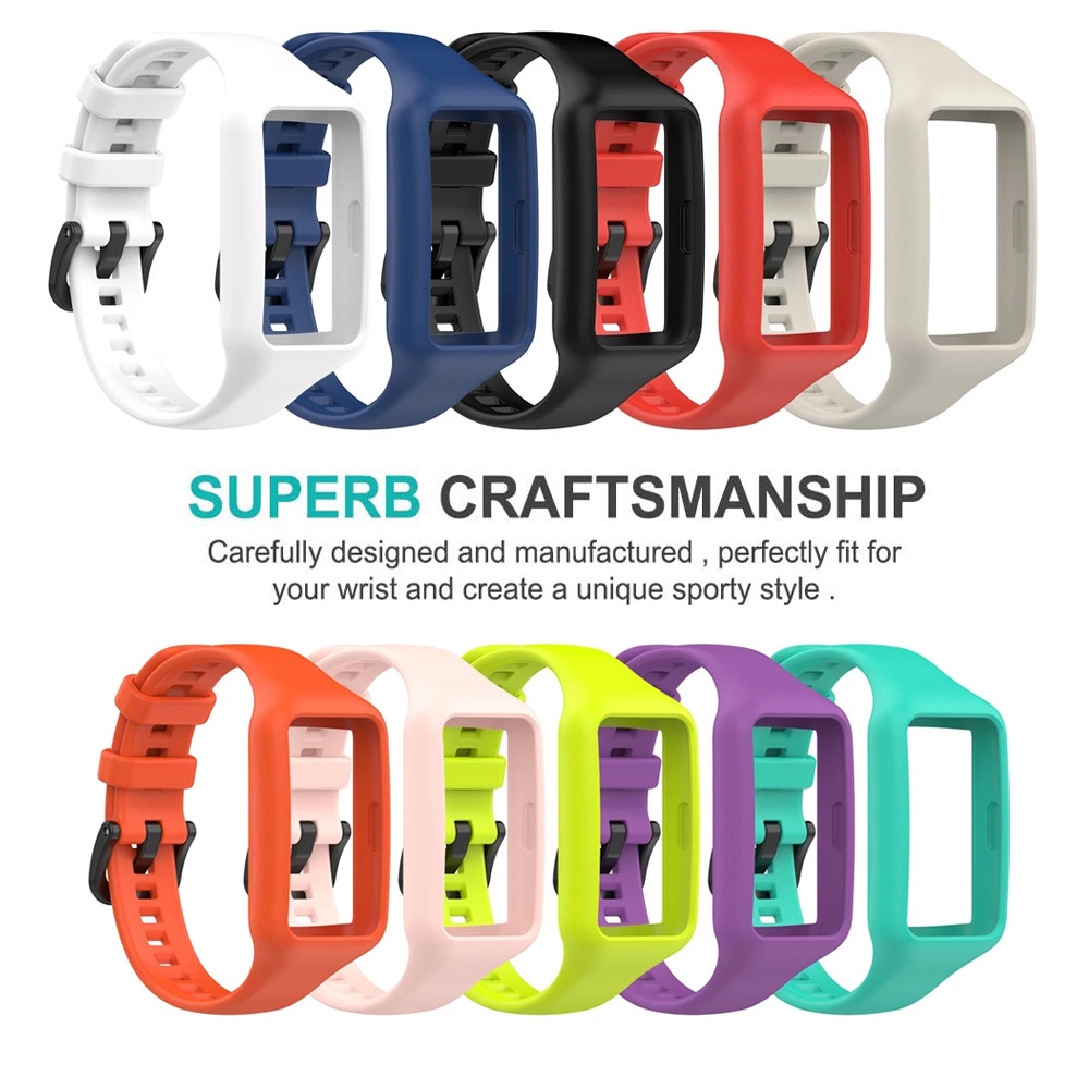 Strap 2 in 1 Integrated Wristband Honor Band 6 Silicone/TPUSoft  Strap Huawei Band 6 7