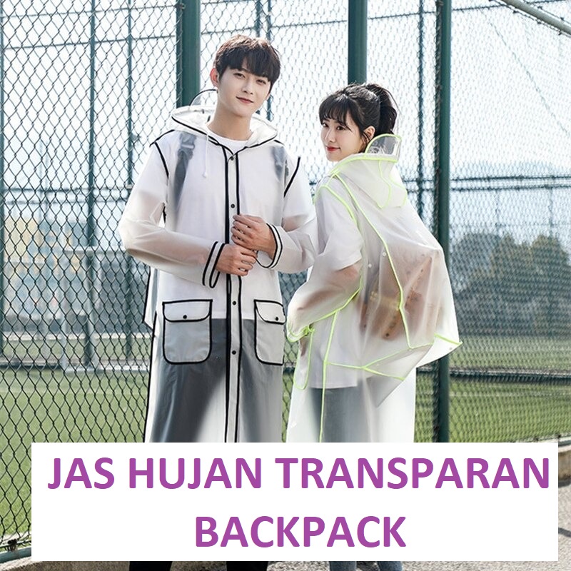 Jas Hujan Transparan / Jas Hujan Pria / jas hujan Wanita / Jas hutan Kereta / Jas Hutan Motor Unisex