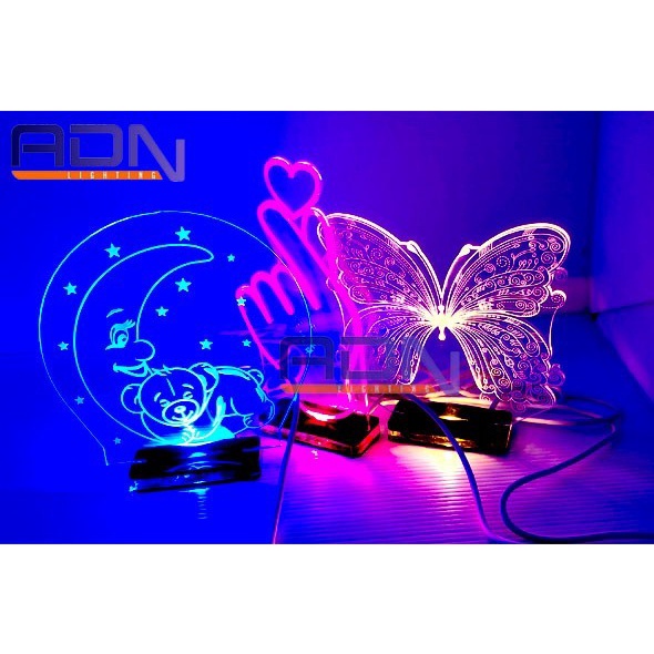 ADN.in lampu hias led 3D /lampu tidur LED acrylic/aklirik/motif lucu imut