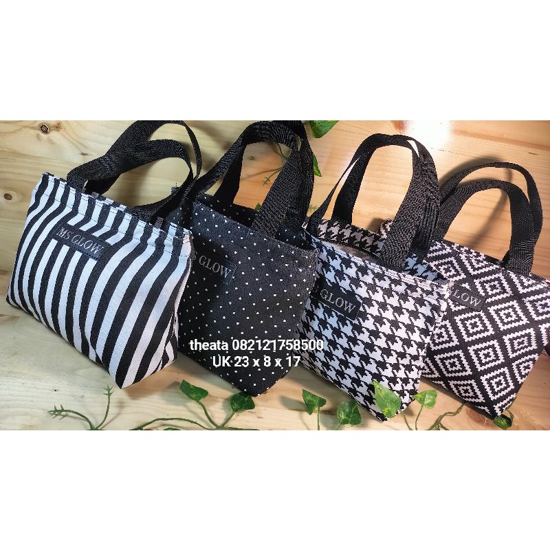 TOTE BAG KANVAS model MOZA RK  Tas Kosmetik / TAS JINJING / hand bag