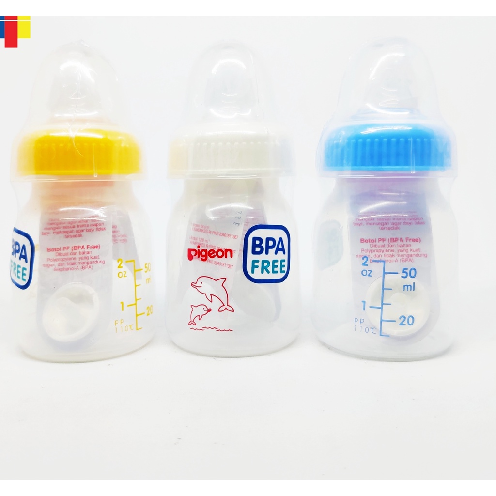 BOTOL SUSU BAYI PIGEON 50ML | BOTOL SUSU BAYI MULTIFUNGSI BAHAN 100% ECO-FRIENDLY (RAMAH LINGKUNGAN)