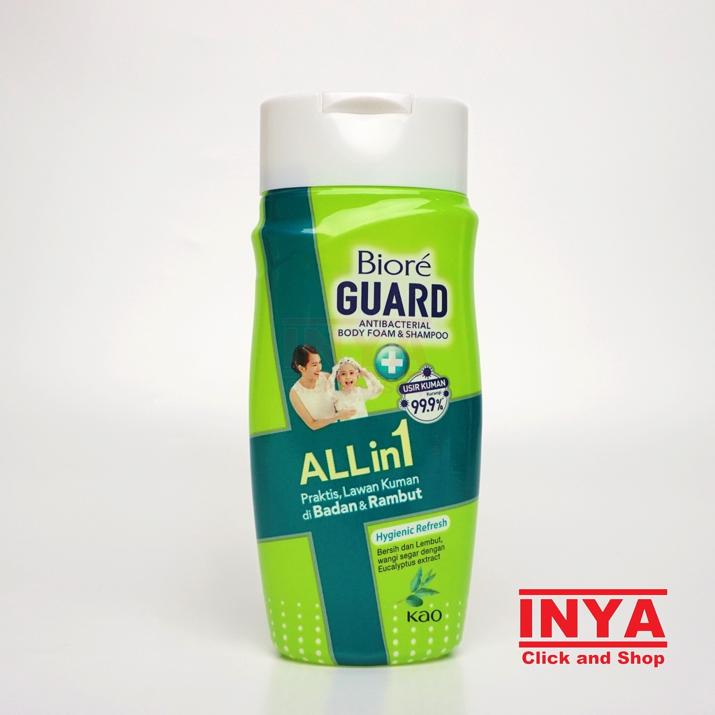 BIORE GUARD ALL IN 1 BODY FOAM &amp; SHAMPOO HYGIENIC REFRESH 100ml - Sabun Cair Mandi