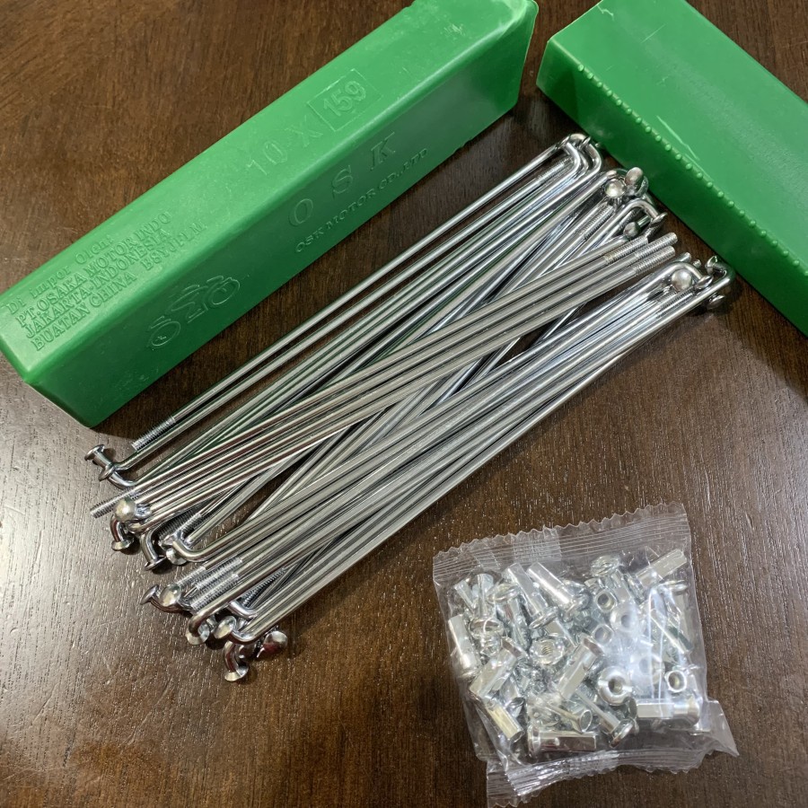 10 X 159 OSK JARI-JARI STAINLESS VELG SPOKE CHROME ASTREA GRAND RUJI LAMA BARU MTOR MOTOR