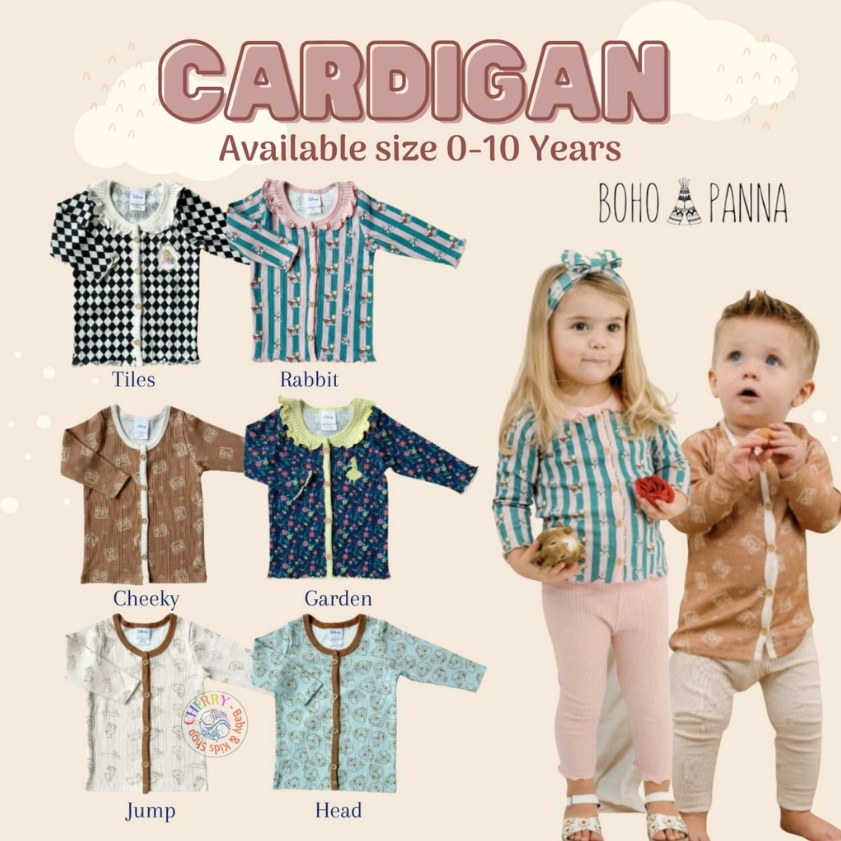 Bohopanna Cardigan Boy Girl 0-3Y Cardigan Anak Laki Laki disney Chip and Dale CBKS