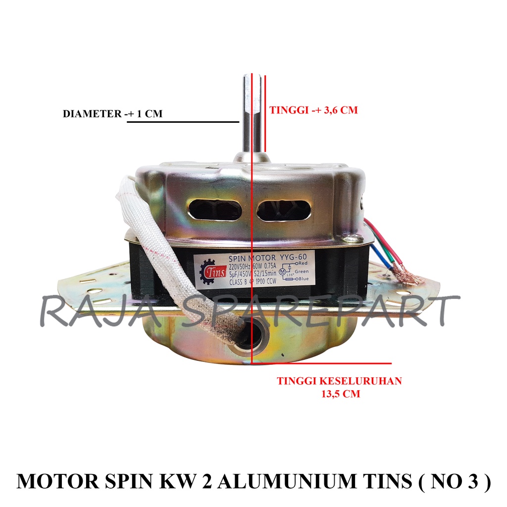 MOTOR SPIN / DINAMO MESIN PENGERING KW 2 ALUMUNIUM TINS ( NO 3 )