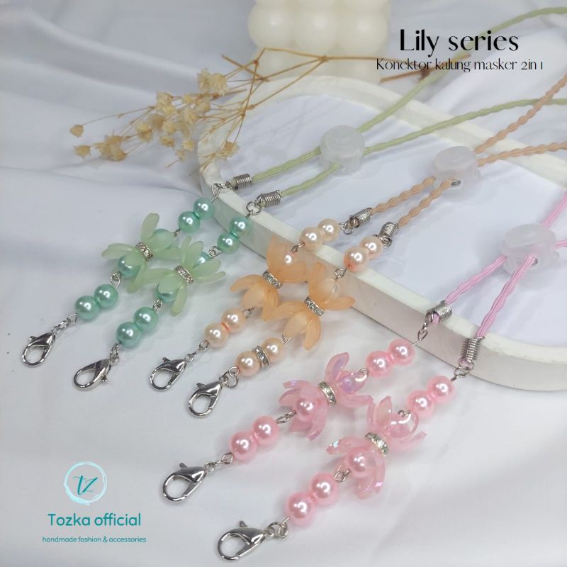 [Tozka] Konektor tali kalung masker 2in1 • Lily series •
