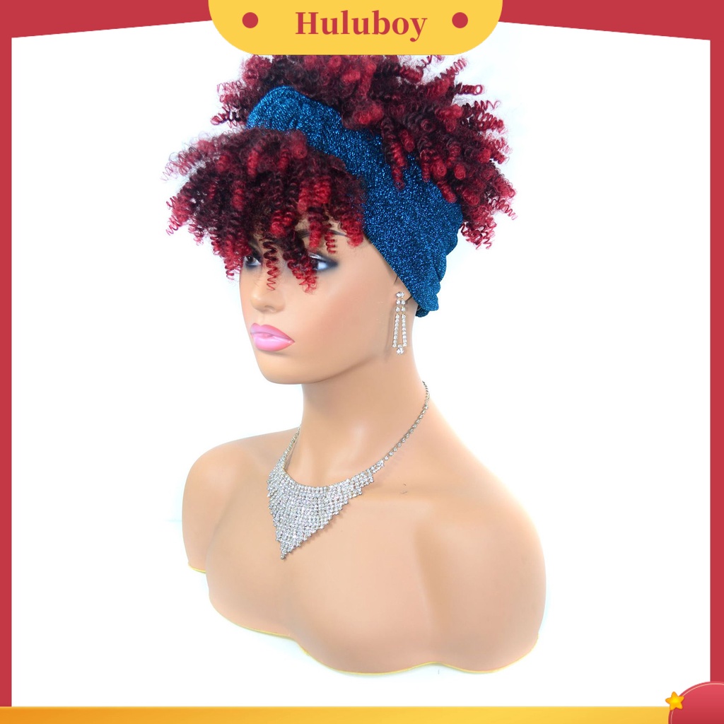 Wig Rambut Keriting Fluffy Portable Untuk Wanita
