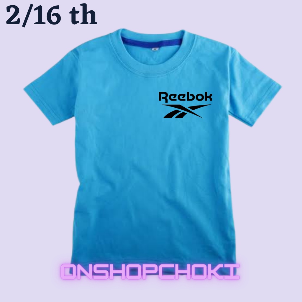 KAOS OBLONG anak-anak cowok/cewek LOGO &lt;REEBUKK&gt; UNISEK UMUR 2/16 Kaos oblong pakaian anak-anak