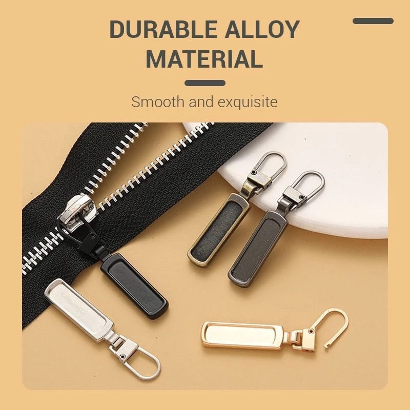 [Harga Grosir] Tas Koper Turun Jaket Zipper Sliders Kepala Resleting Repair Kit Kerajinan Logam Jahit Diy Pengganti Zipper Pull Tab Detachable Universal Zipper Pullers