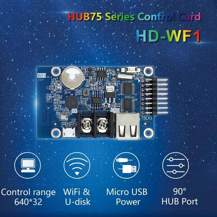 Langsung Order Controller Huidu HD-WF1 HD WF1 WifI RGB Full Color Panel Module Modul LED P10 Running