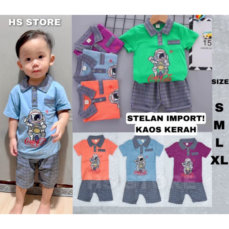 HARGA GROSIR!! SET CELANA KAOS KERAH IMPORT ASTRONOUT