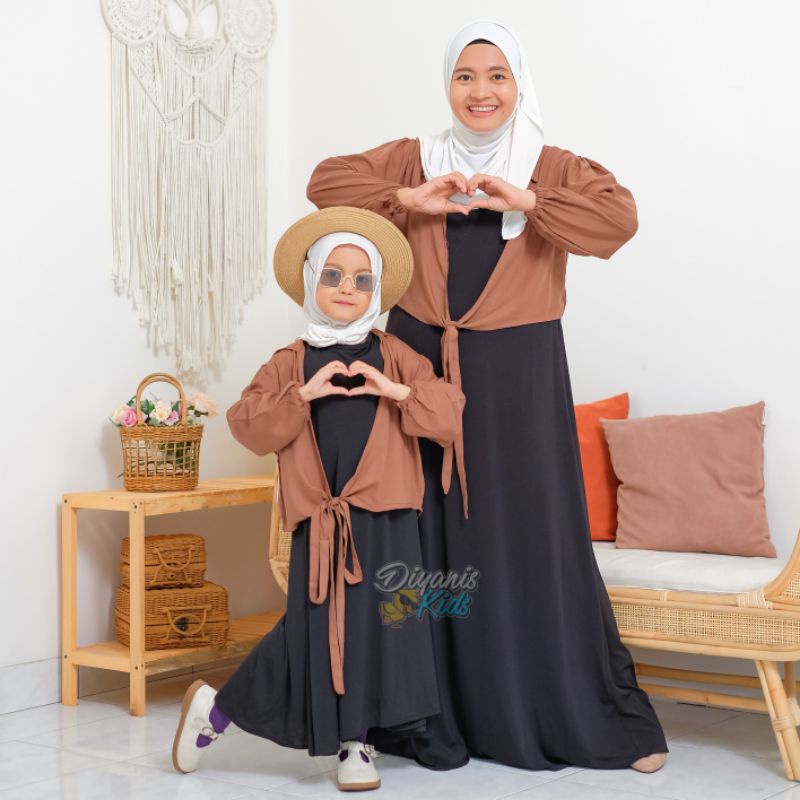 KAIRA crop wrap blouse couple ibu dan anak/baju kemeja outer atasan blouse ibu dan anak