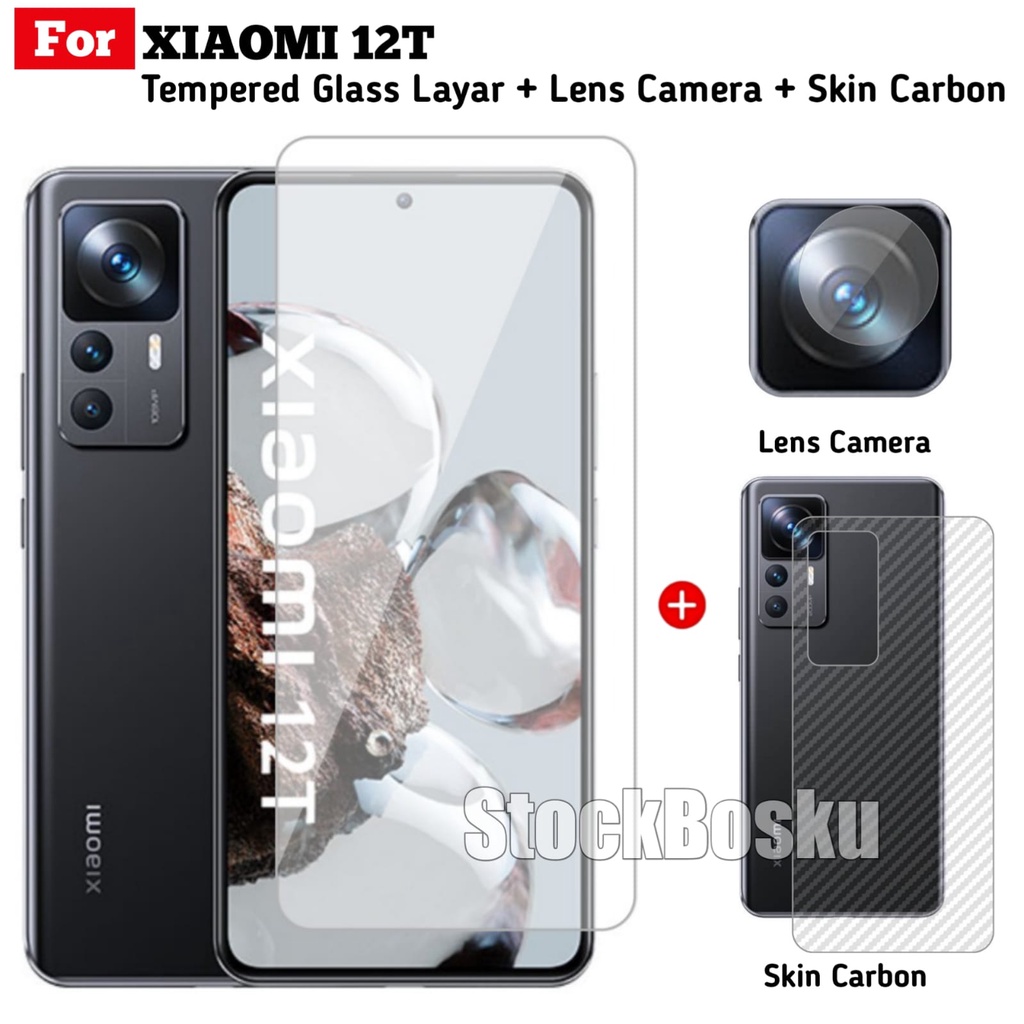 Jual Paket 3in1 Tempered Glass Xiaomi 12T / Xiaomi 12T Pro Screen Guard