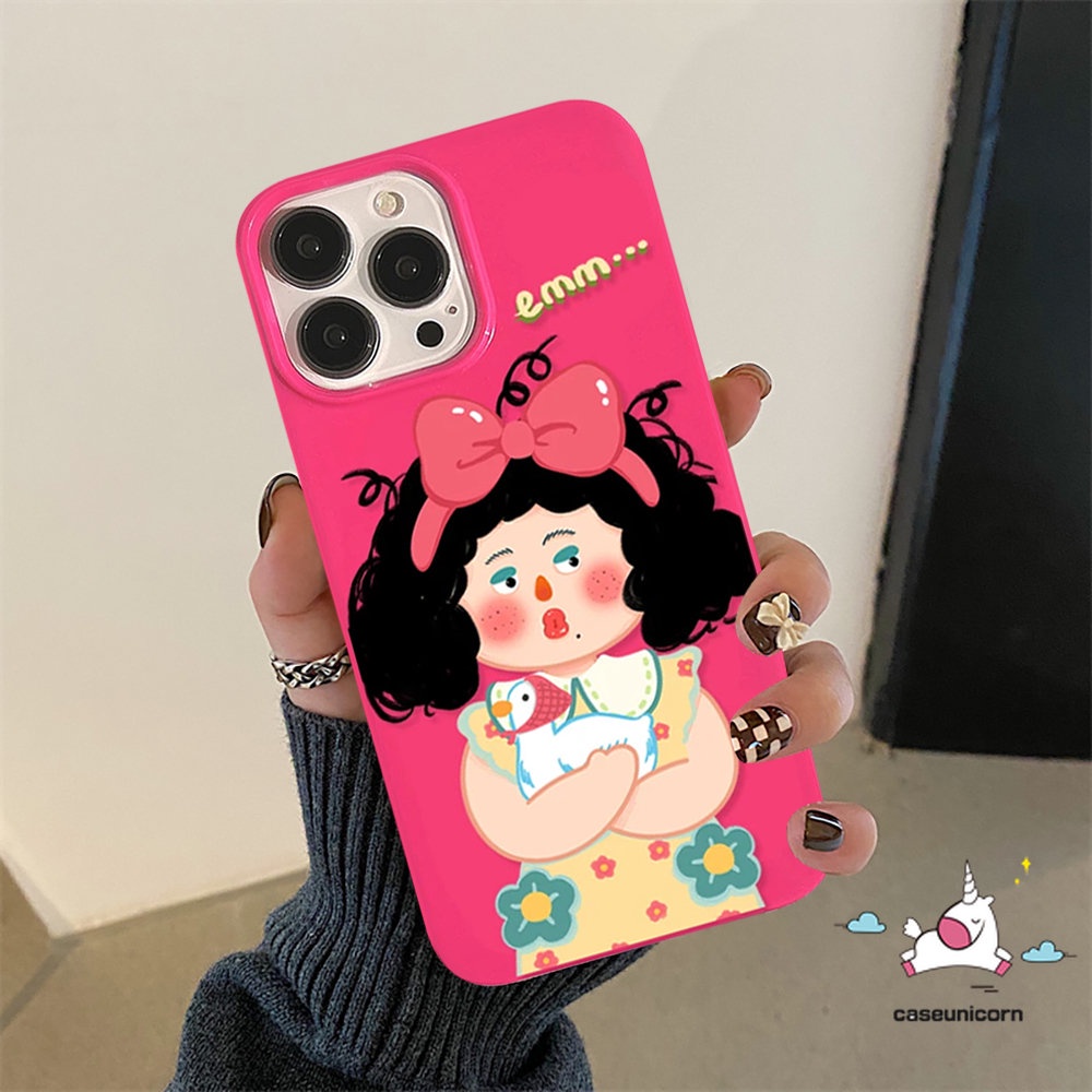 IPHONE Case Kompatibel Untuk Iphone11 13 12 14 Pro Max XR 78 Plus X XS Max SE 2020 Permen Glossy Kartun Lucu Imut Gadis Shockproof Protection Camera Ros Red Soft Tpu Silicon Back Cover