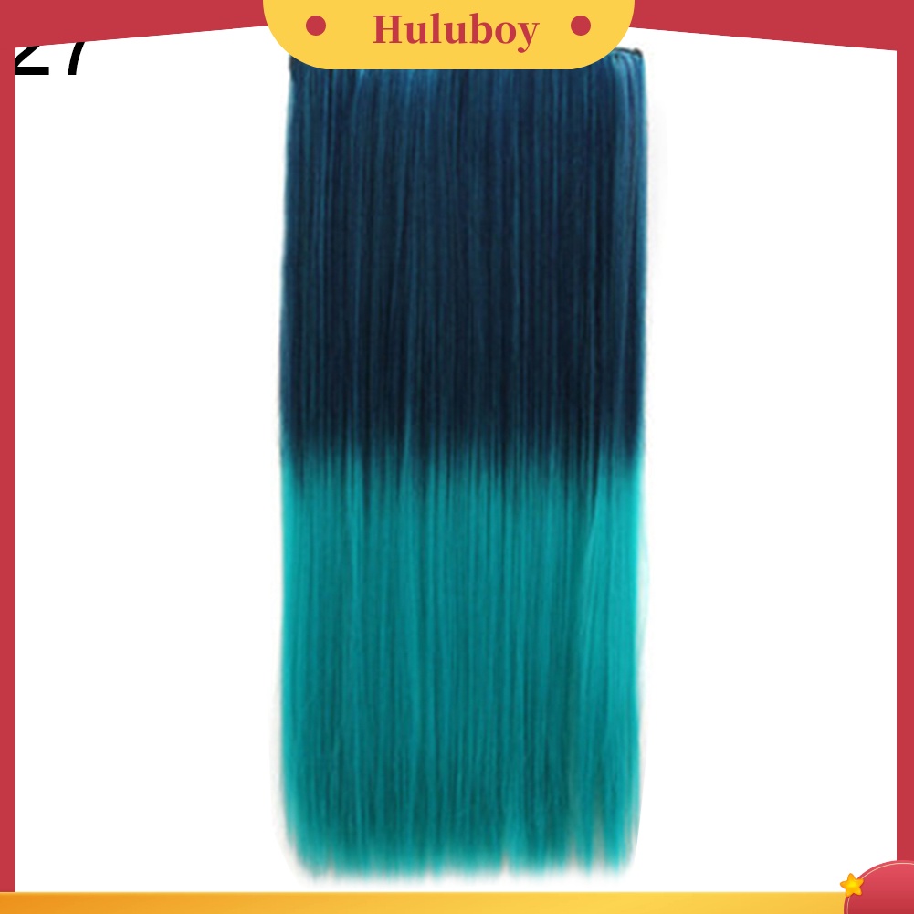 Wig Rambut Extension Model Panjang Lurus Warna Gradasi Tahan Panas Untuk Wanita