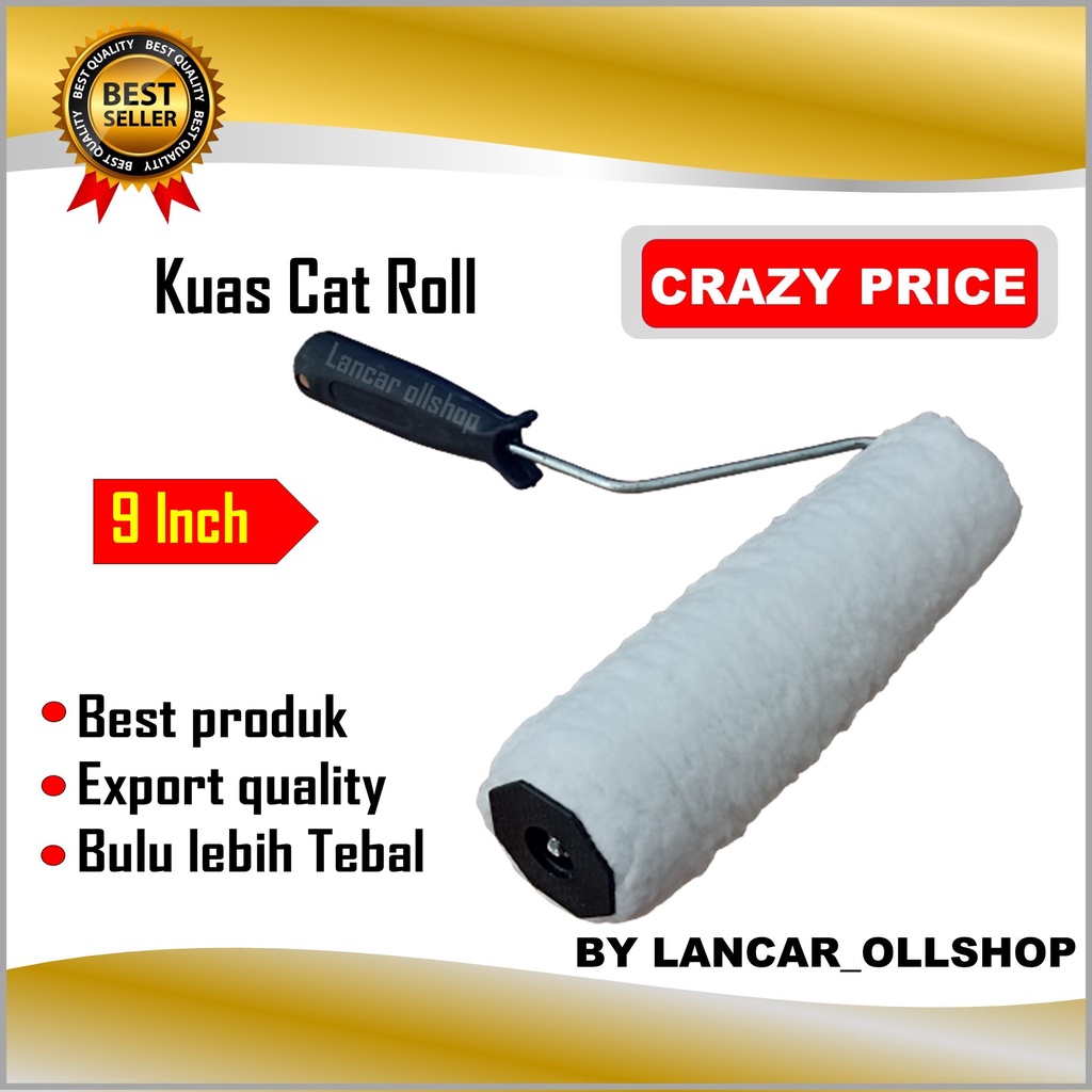 Kuas Cat Murah / Alat Cat Tembok / Kuas Bulu Roll / Kuas Roll Serbaguna Pendek 9 Inch / Kuas Cat Roll Rol Tembok / Paint Roller 9&quot; RRT