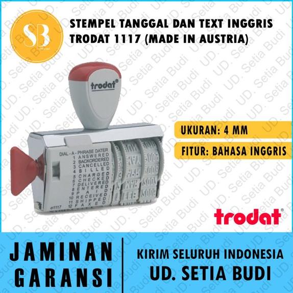 

Terlaris Stempel Tanggal dan Text Inggris Trodat 1117 Made in Austria Termurah