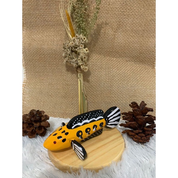 Patung ikan channa MARU/YELOW SENTARUM 10CM