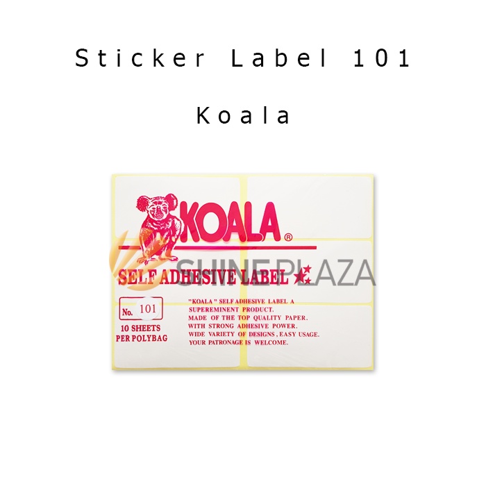 

Kertas Stiker Koala Nomor 101 - Label Sticker Paper No 101 Untuk Undangan Harga Buku Pelajaran Isi 10 Lembar