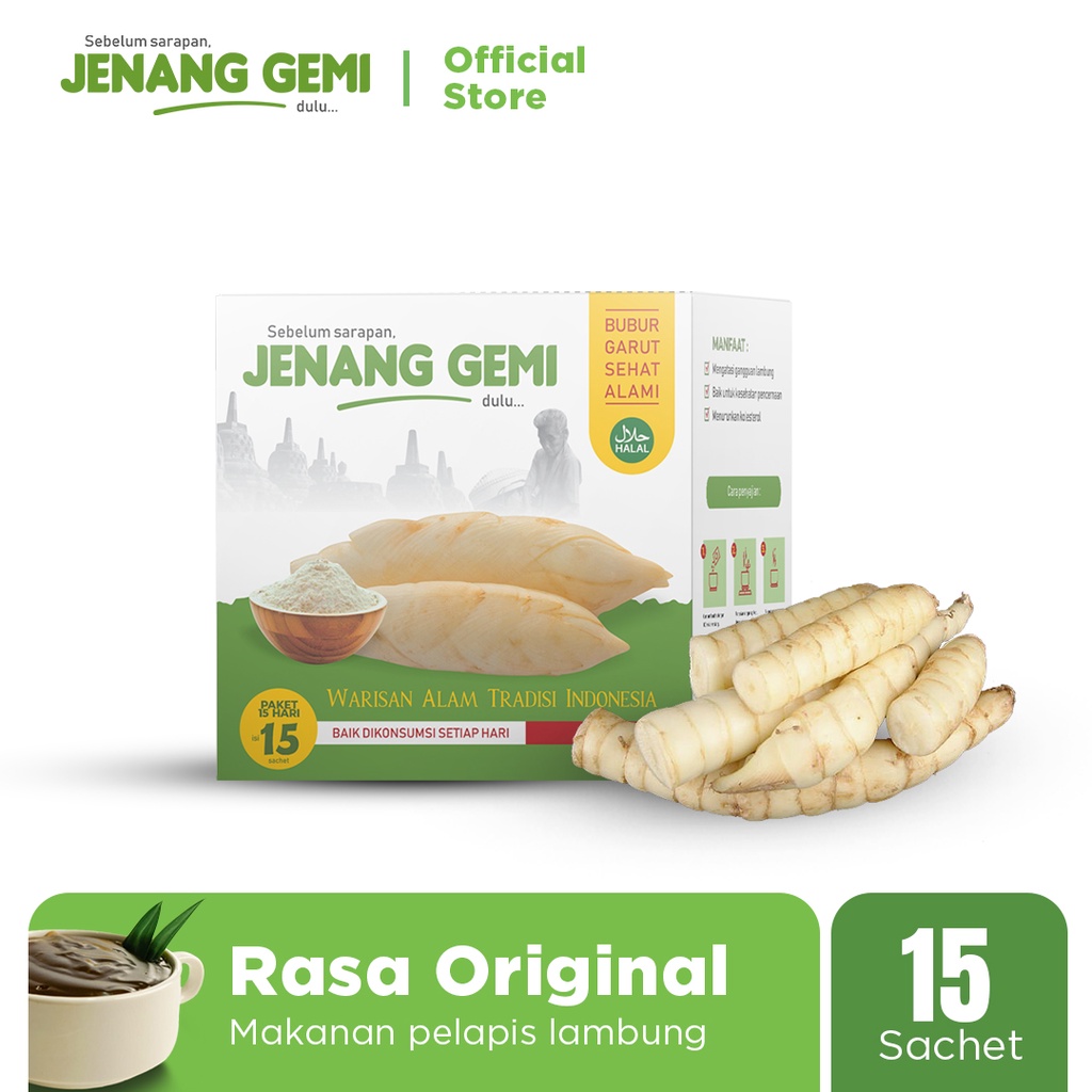 

Jenang Gemi Paket 15 Hari - Bubur Ekstrak Garut untuk Maag, Asam Lambung dan Gerd