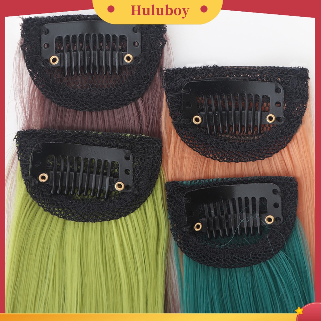 Wig Rambut Ekstensi Model Panjang Lurus Warna-Warni Untuk Wanita