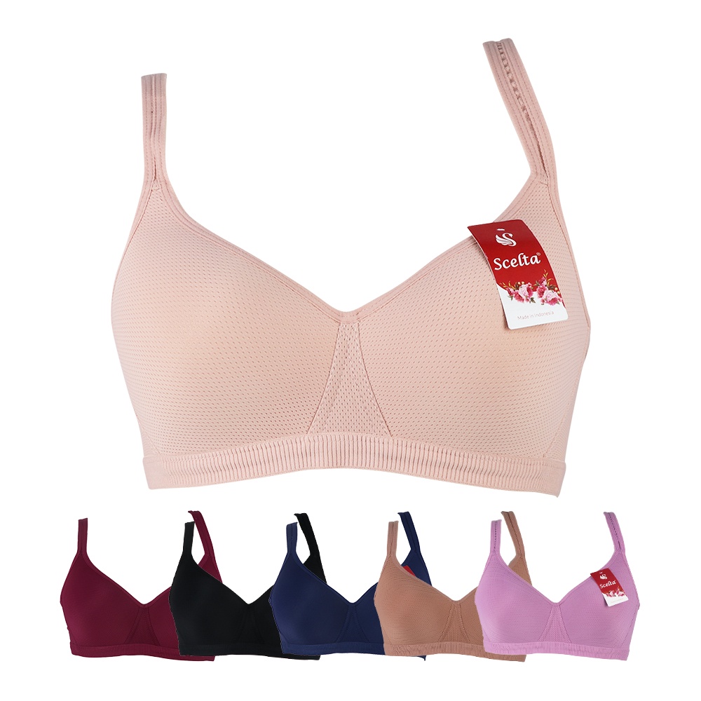 Scelta - Full Coverage Bra Kait 3 Tanpa Kawat Busa Tipis Bh Full Cup Sc 1768