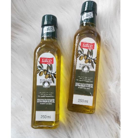 Stock baru--Minyak zaitun tatco ori botol kaca / extra virgin olive oil original